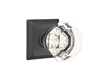 Emtek Old Town Clear Crystal Knob Flat Black US19