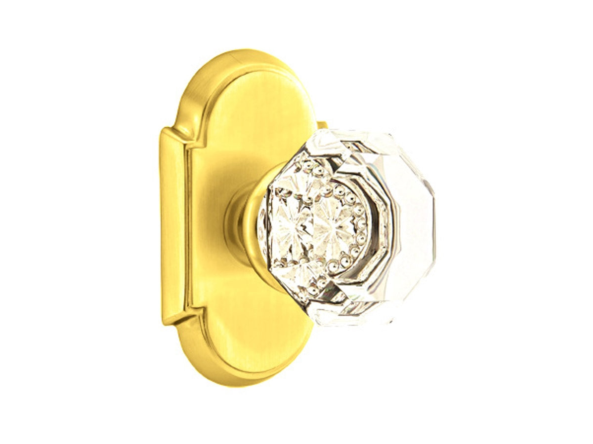 Emtek Old Town Clear Crystal Knob Polished Brass US3