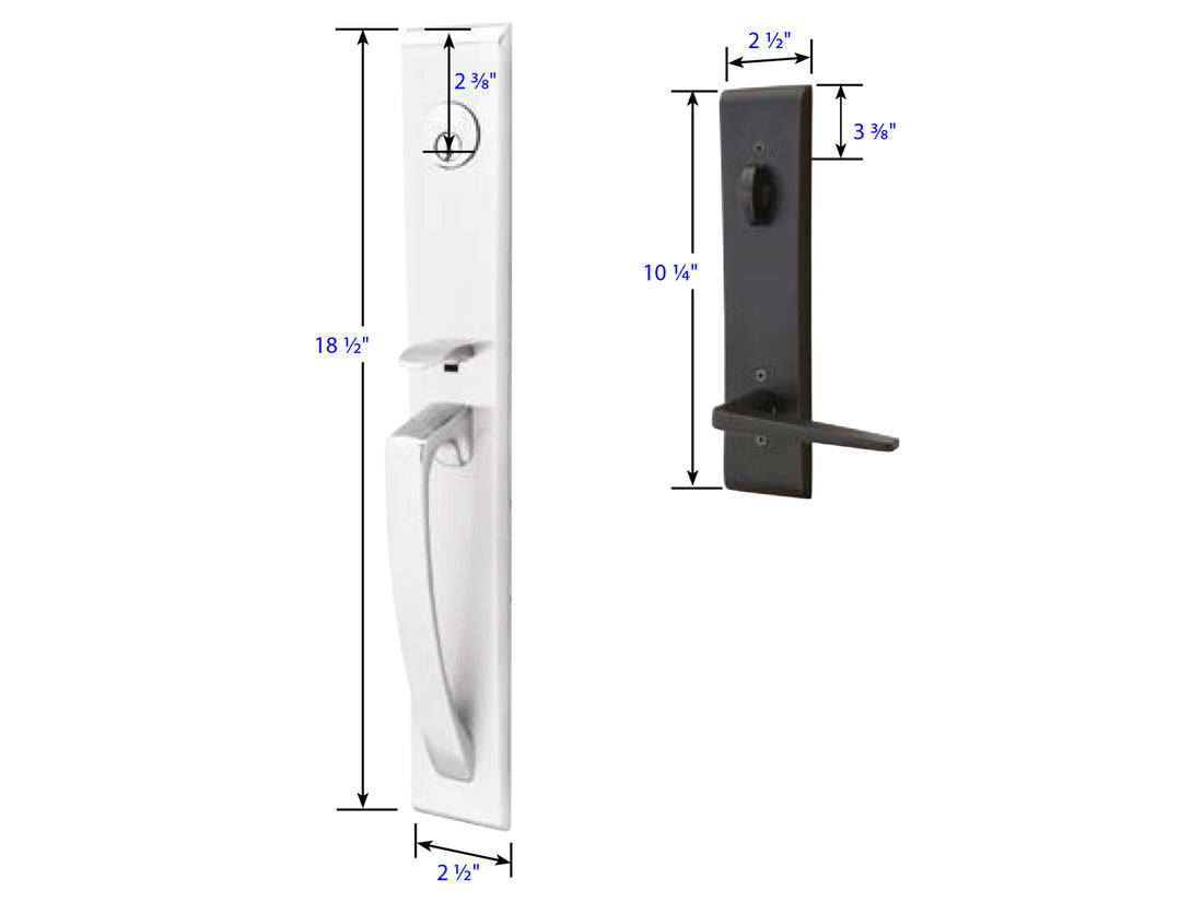 Emtek Orion Tubular Entry Handleset Dimensions