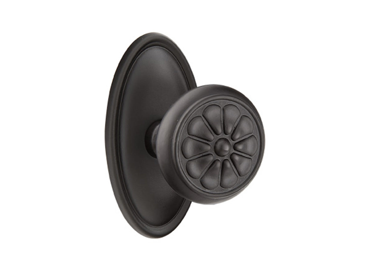 Emtek Petal Knob Flat Black Bronze Patina FB