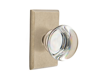 Emtek Providence Crystal Knob Tumbled White Bronze TWB