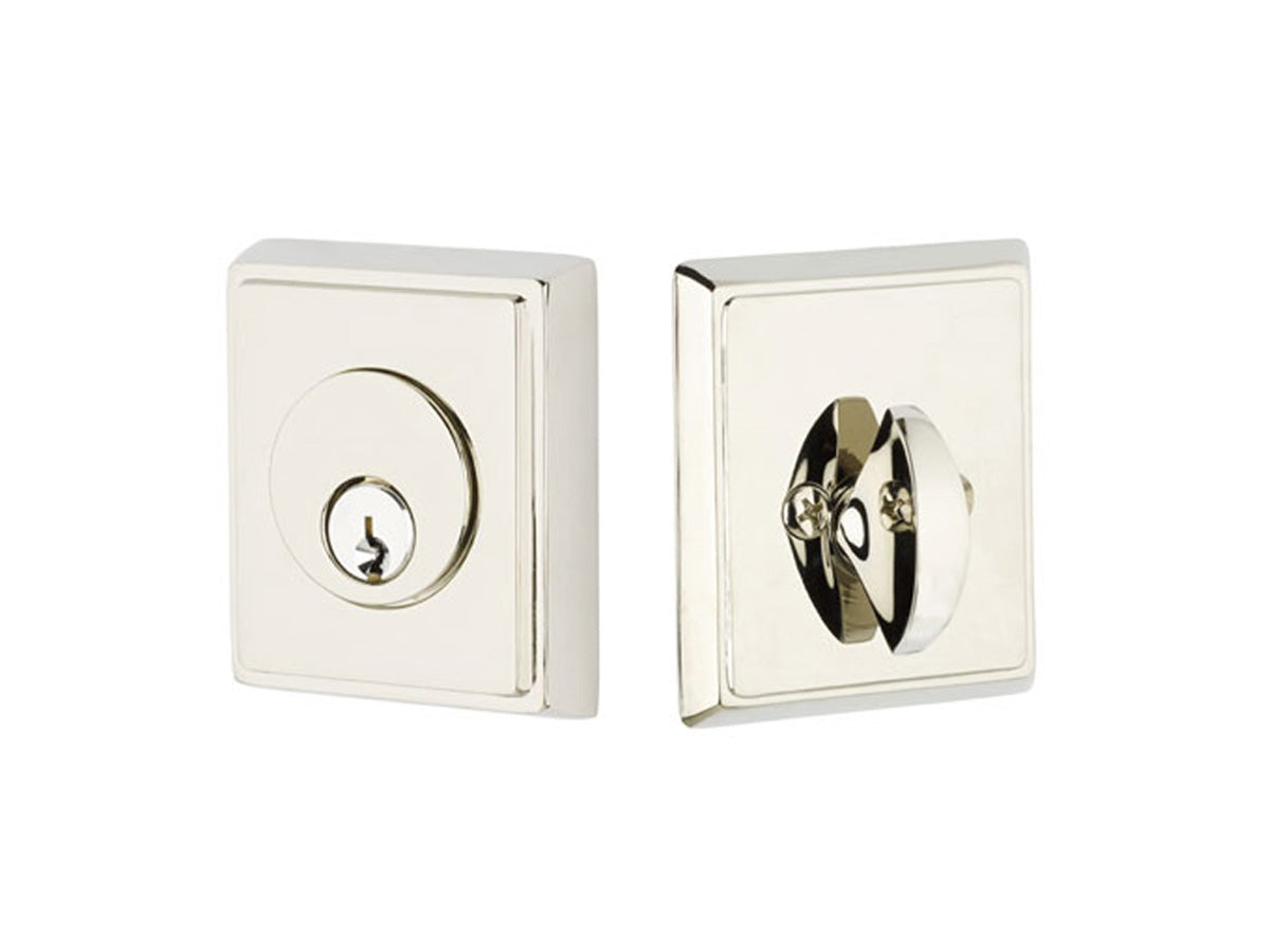 Emtek Brass Rectangular Deadbolt Polished Nickel US14