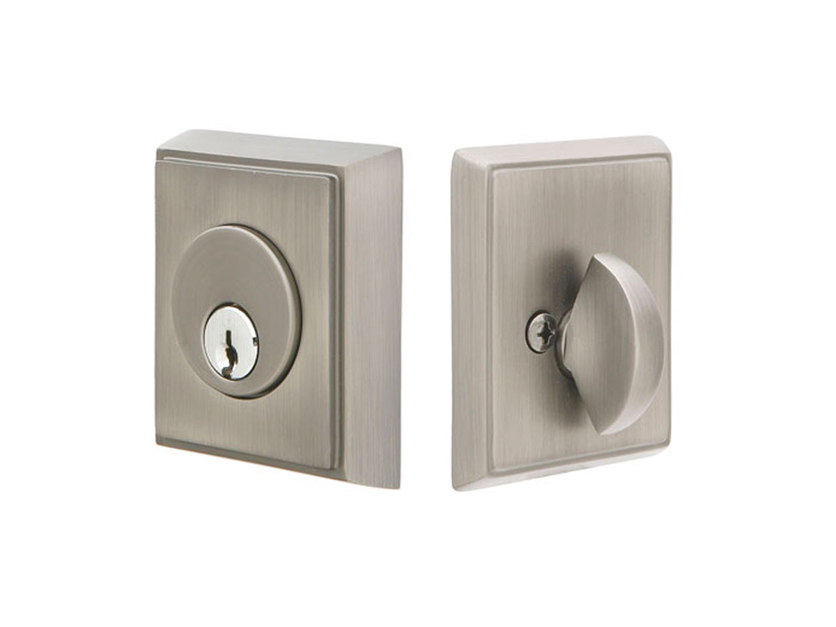 Emtek Brass Rectangular Deadbolt Pewter US15A