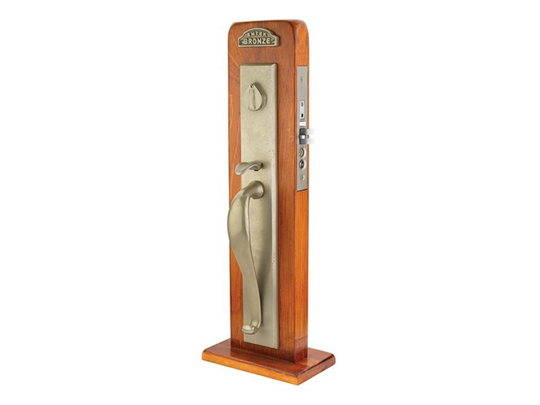 Emtek Rectangular Full Length Mortise Entry Handleset Flat Black Bronze Patina FB