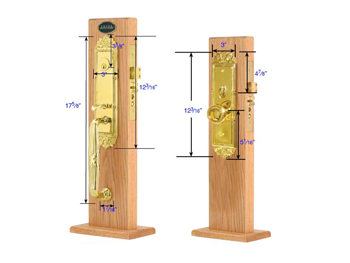 Emtek Regency Mortise Entry Handleset - Dimensions