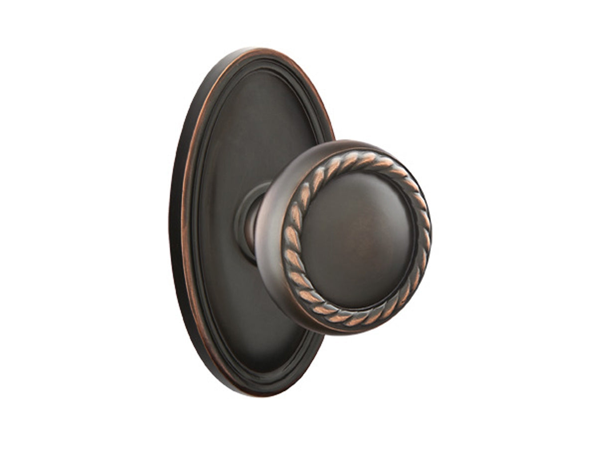 Emtek Rope Brass Knob Oil Rubbed Bronze US10B