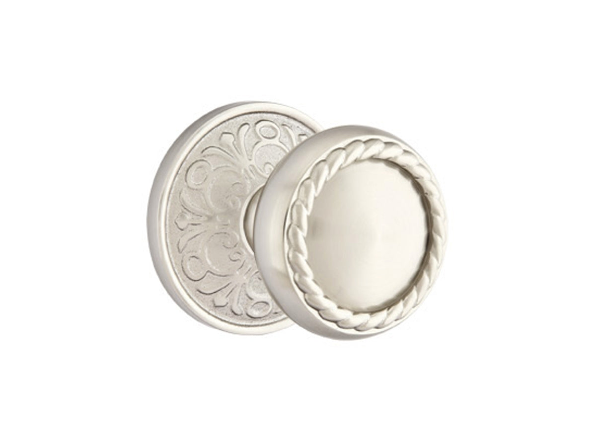 Emtek Rope Brass Knob Satin Nickel US15
