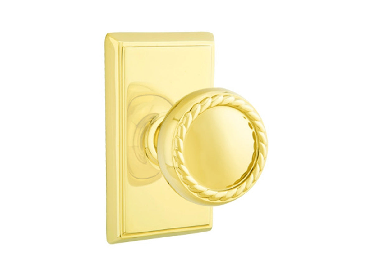 Emtek Rope Brass Knob Polished Brass US3