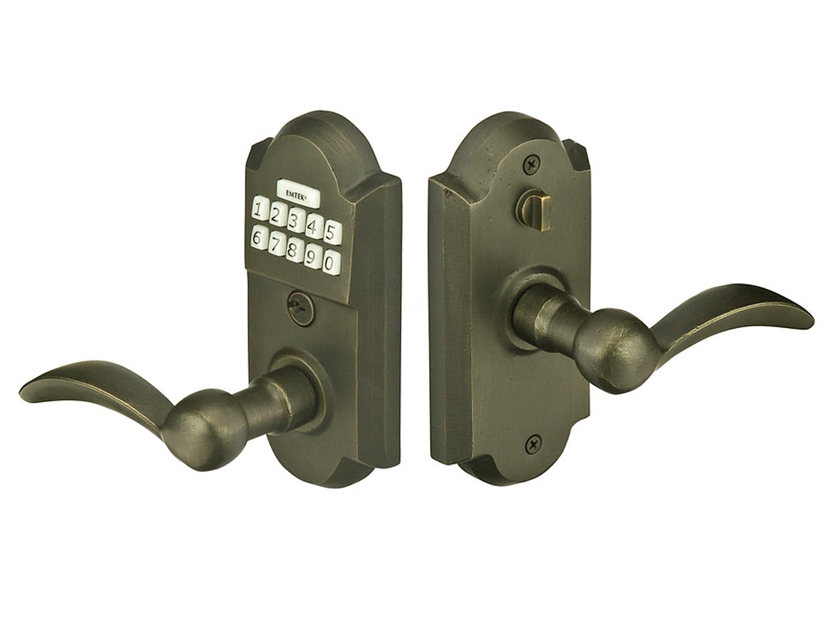 Emtek Sandcast Bronze Keypad Leverset Medium Bronze Patina MB