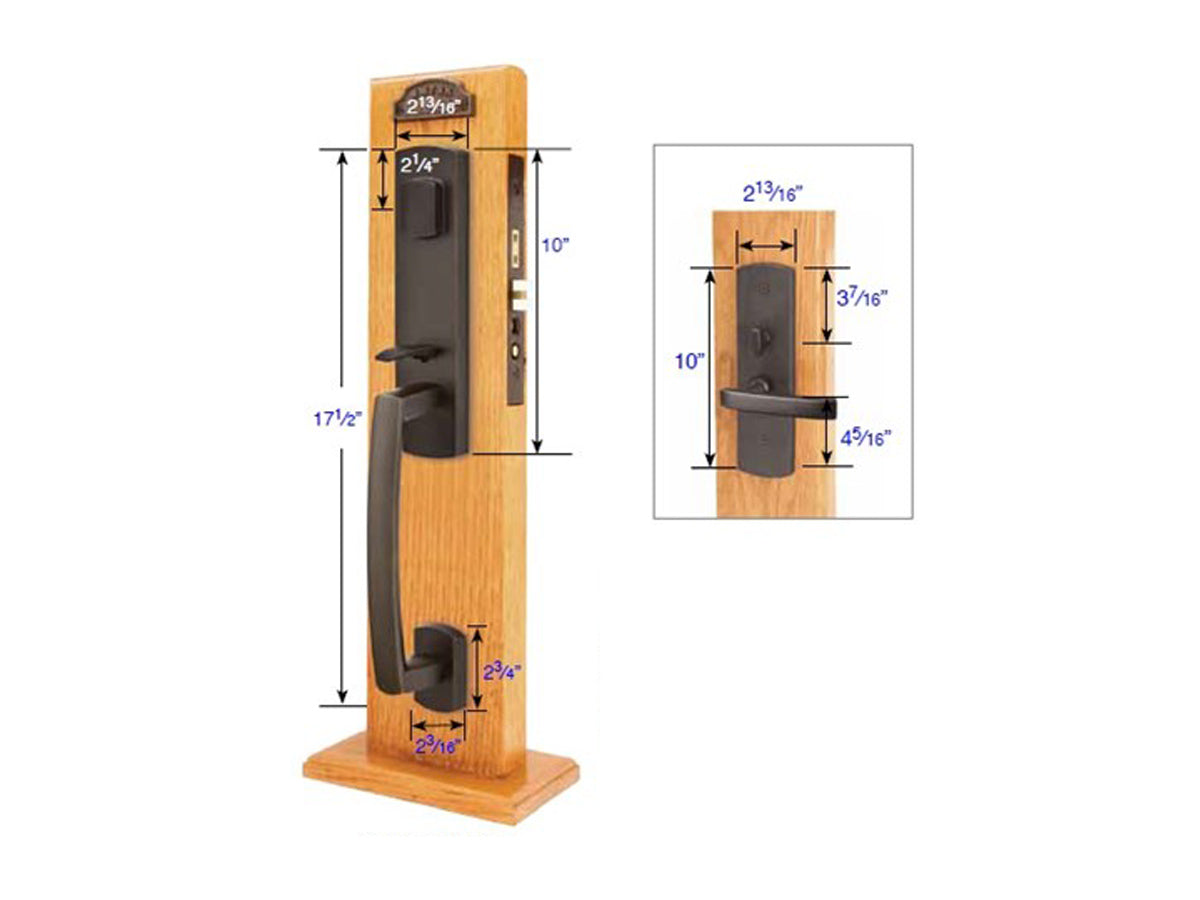 Emtek Sonoma Mortise Entry Handleset - Dimensions