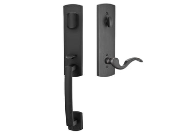 Emtek Sonoma Mortise Entry Handleset Flat Black Bronze Patina FB