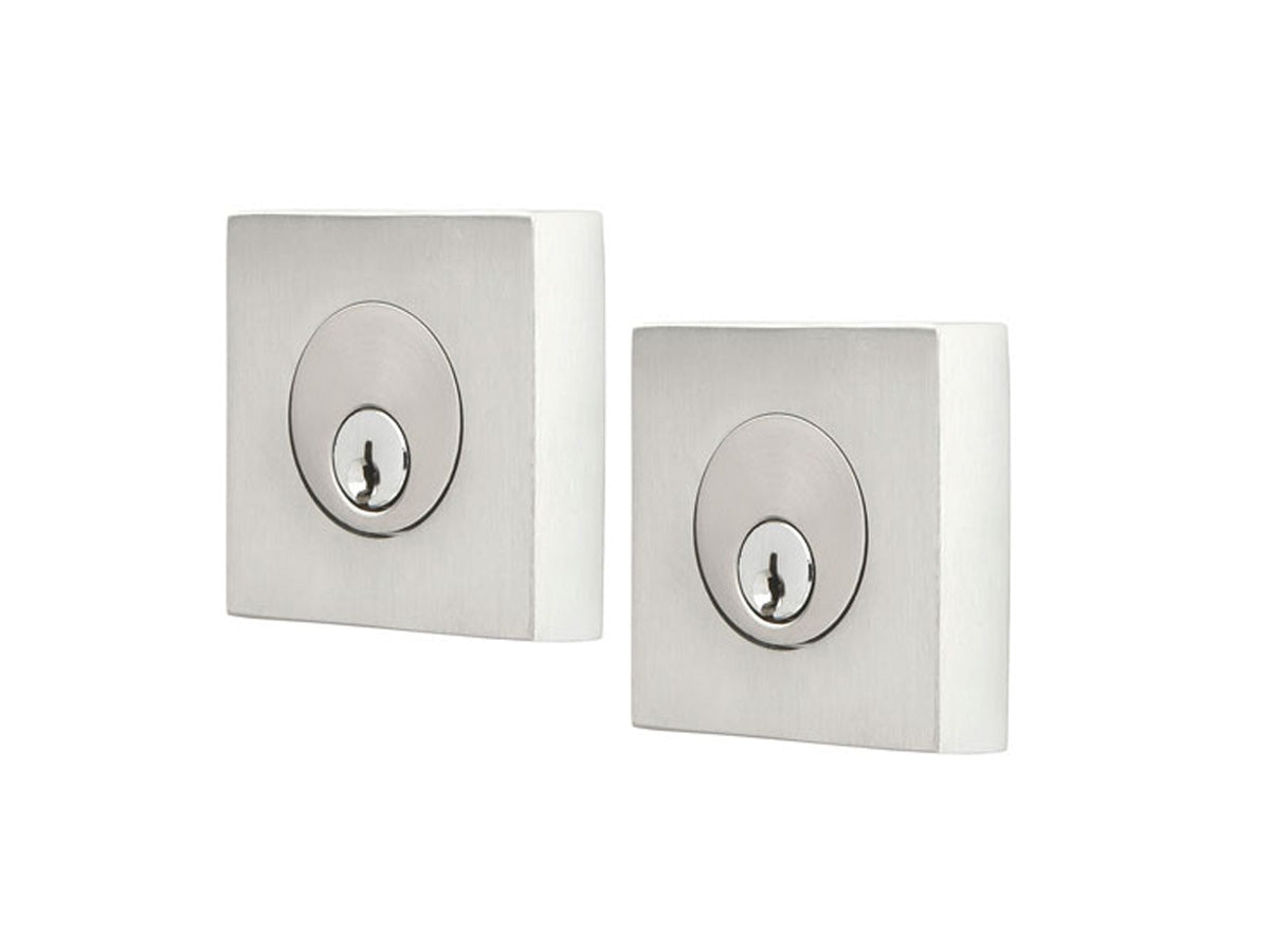 Emtek Square Deadbolt Brushed Stainless Steel