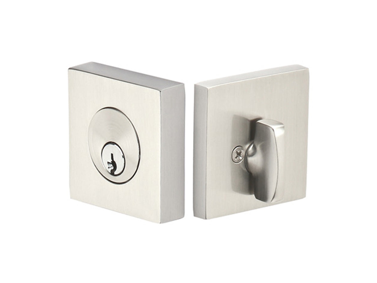 Emtek Brass Square Deadbolt Satin Nickel US15