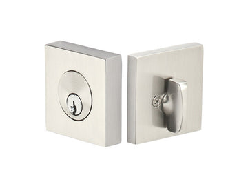 Emtek Brass Square Deadbolt Satin Nickel US15