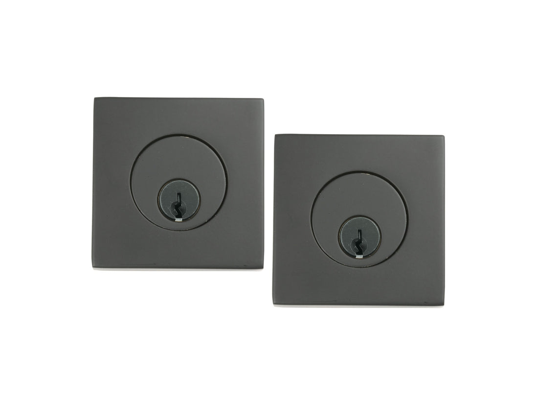 Emtek Brass Square Deadbolt Flat Black US19