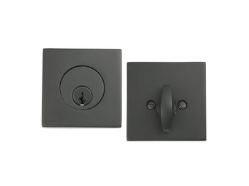 Emtek Brass Square Deadbolt Flat Black US19