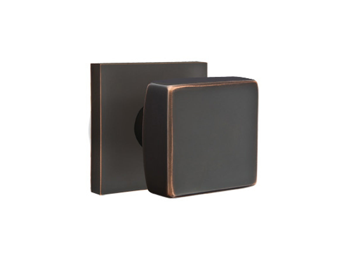 Emtek Square Brass Knob Oil Rubbed Bronze US10B