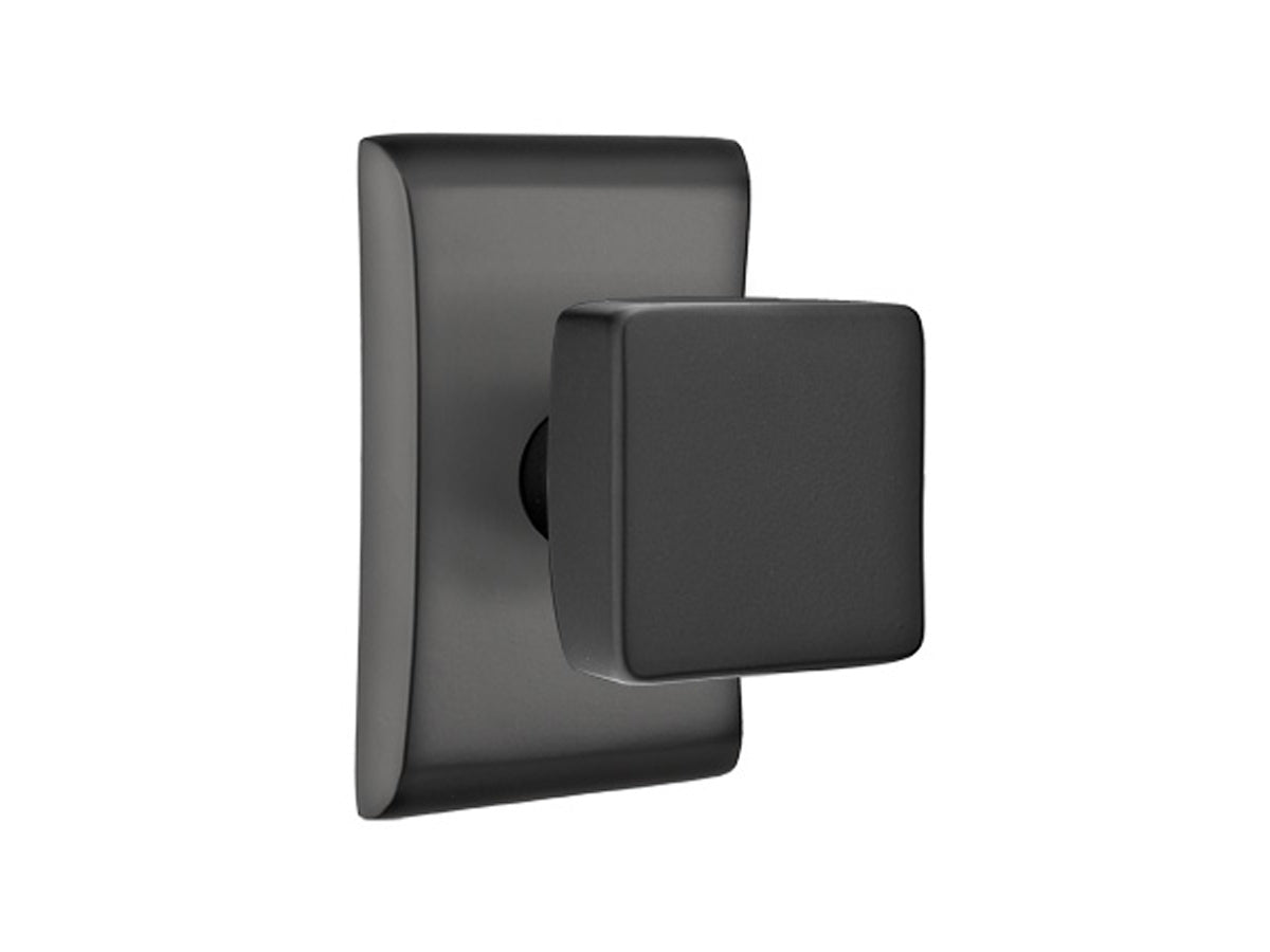 Emtek Square Brass Knob Flat Black US19