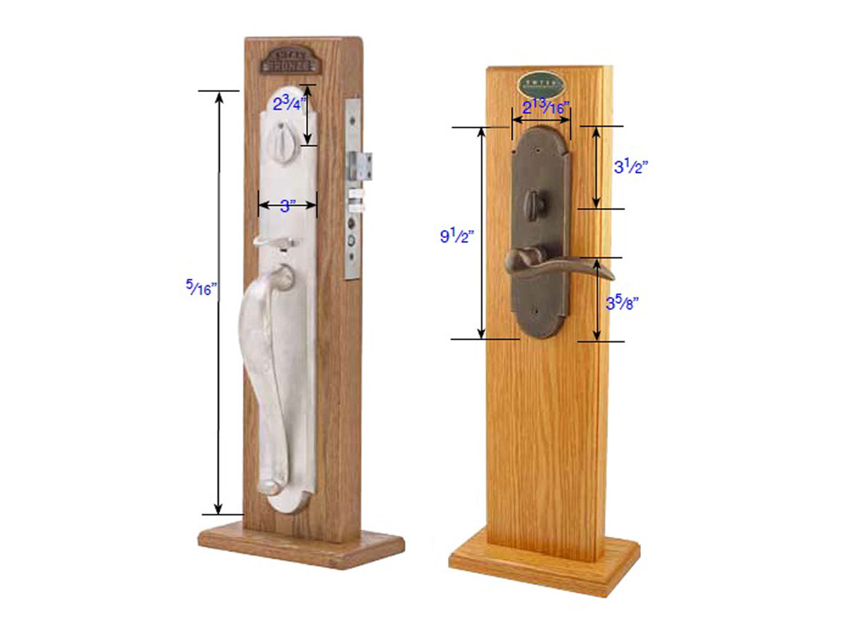 Emtek Topeka Mortise Entry Handleset - Dimensions