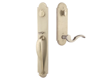 Emtek Topeka Mortise Entry Handleset Tumbled White Bronze TWB