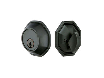 Emtek Tuscany Octagon Deadbolt Flat Black Bronze Patina FB