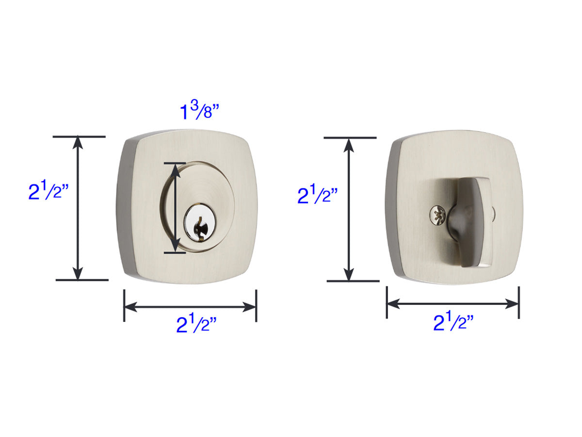 Emtek Brass Urban Modern Deadbolt - Dimensions