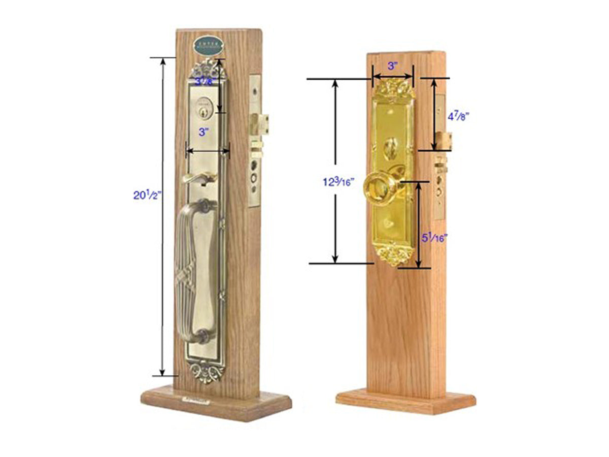 Emtek Versailles Mortise Entry Handleset - Dimensions