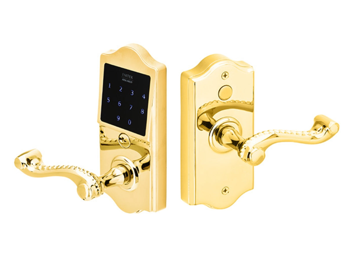 Emtek EMTouch Classic Style Keypad Leverset Polished Brass US3