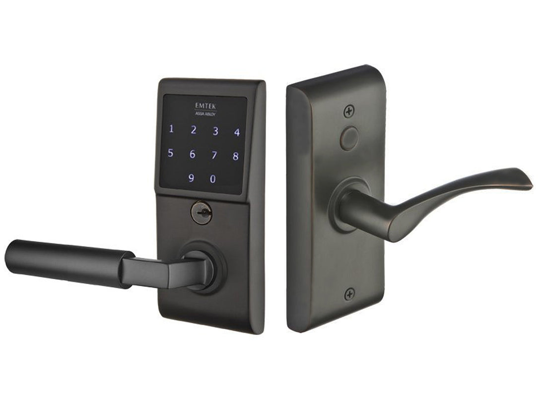 Emtek EMTouch Keypad Leverset Flat Black US19