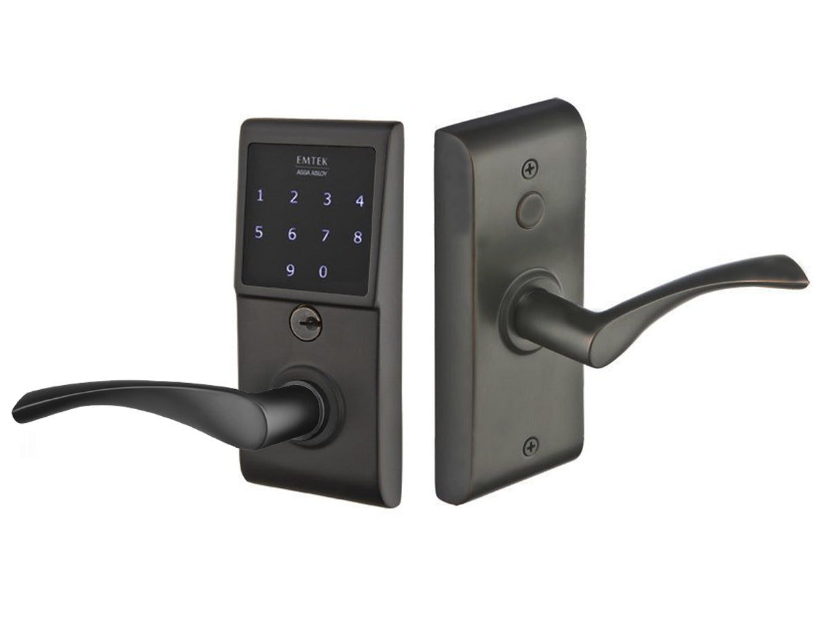 Emtek EMTouch Keypad Leverset Flat Black US19