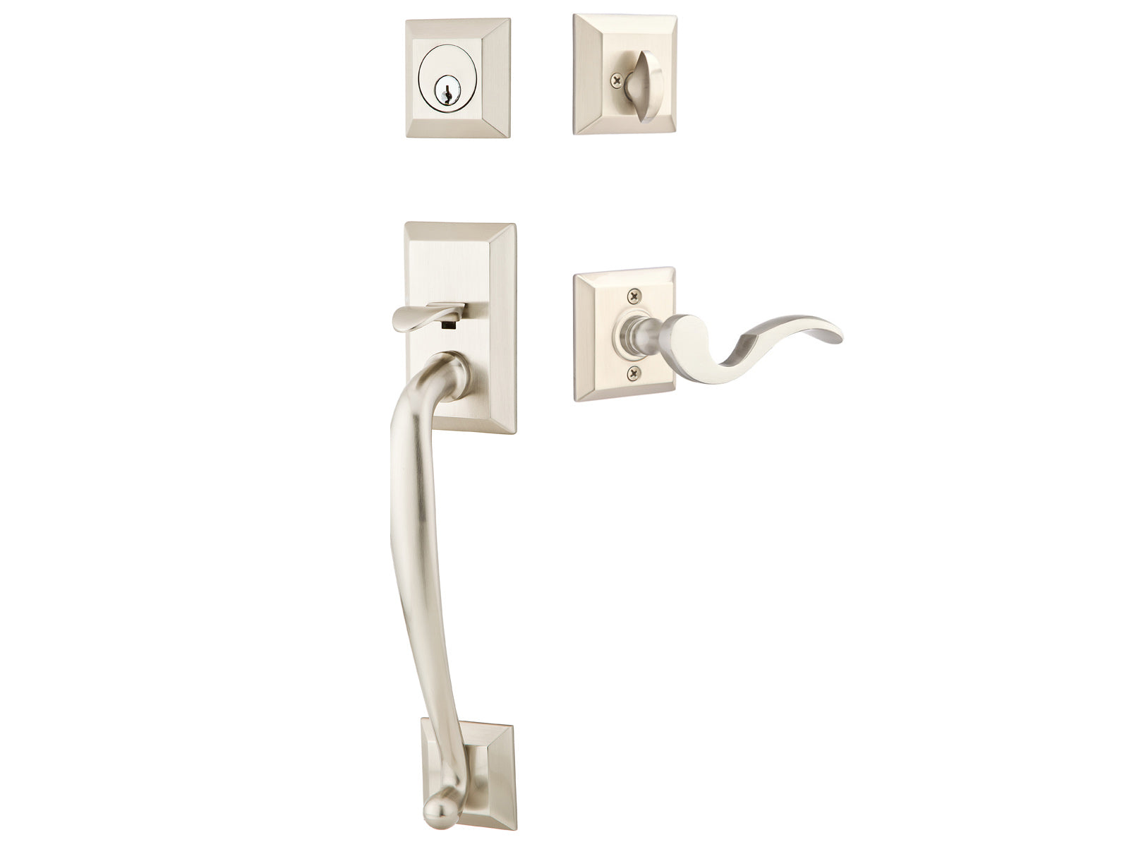 Emtek Franklin Tubular Entry Handleset Satin Nickel US15