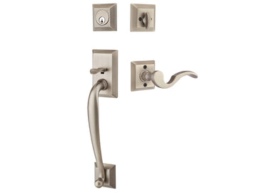 Emtek Franklin Tubular Entry Handleset Pewter US15A