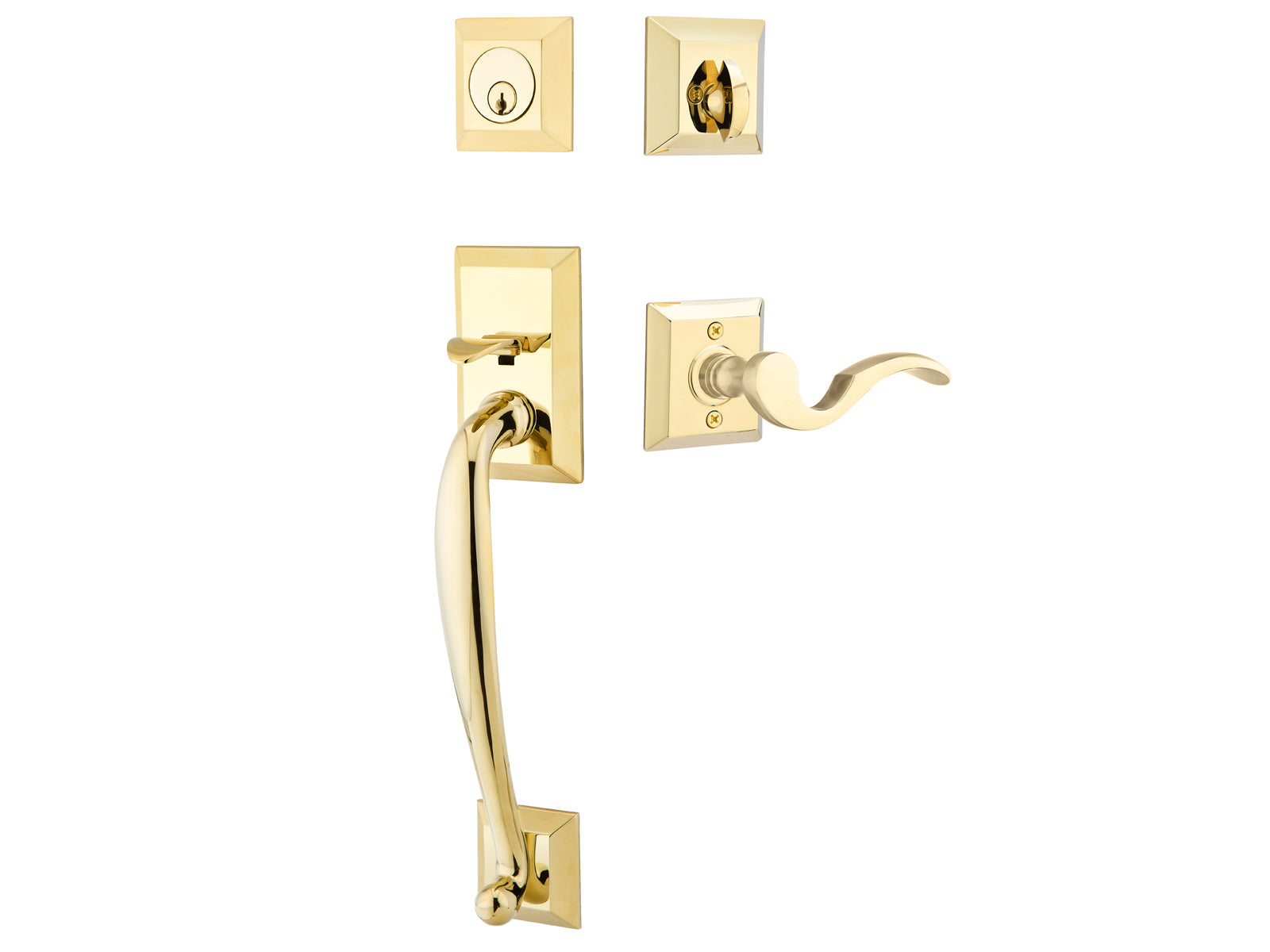 Emtek Franklin Tubular Entry Handleset Polished Brass US3