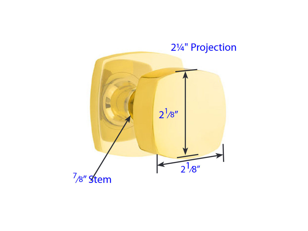 Emtek Freestone Brass Knob - Dimensions