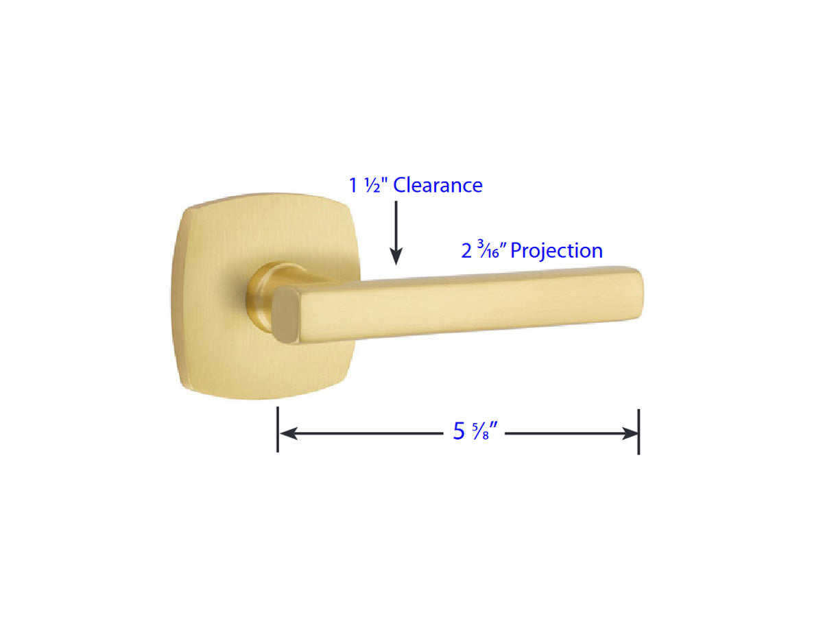 Emtek Freestone Brass Lever - Dimensions