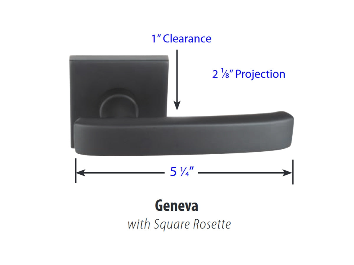 Emtek Geneva Lever - Dimensions