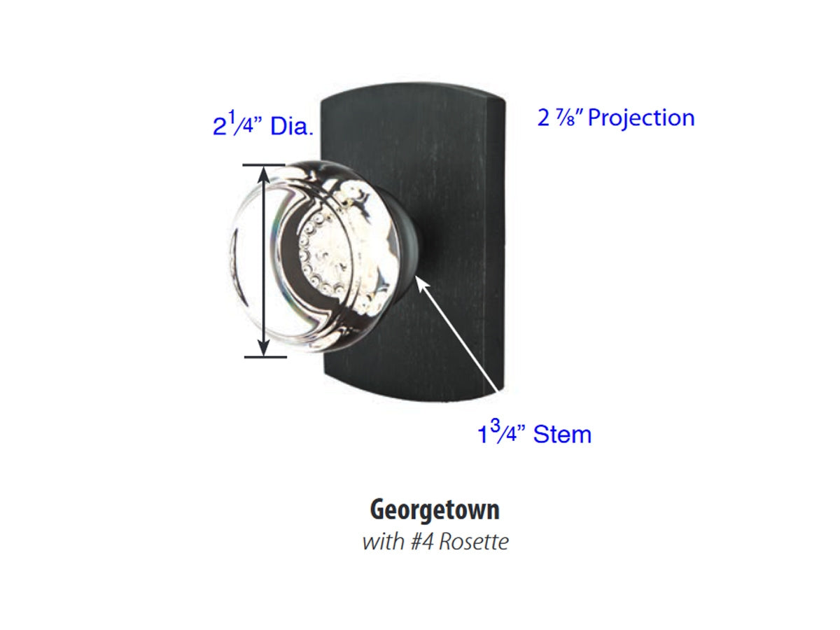 Emtek Georgetown Crystal Knob - Dimensions