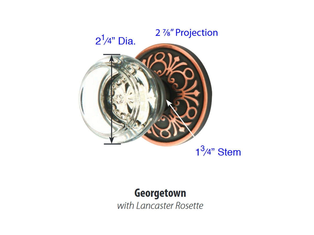 Emtek Georgetown Crystal Knob - Dimensions
