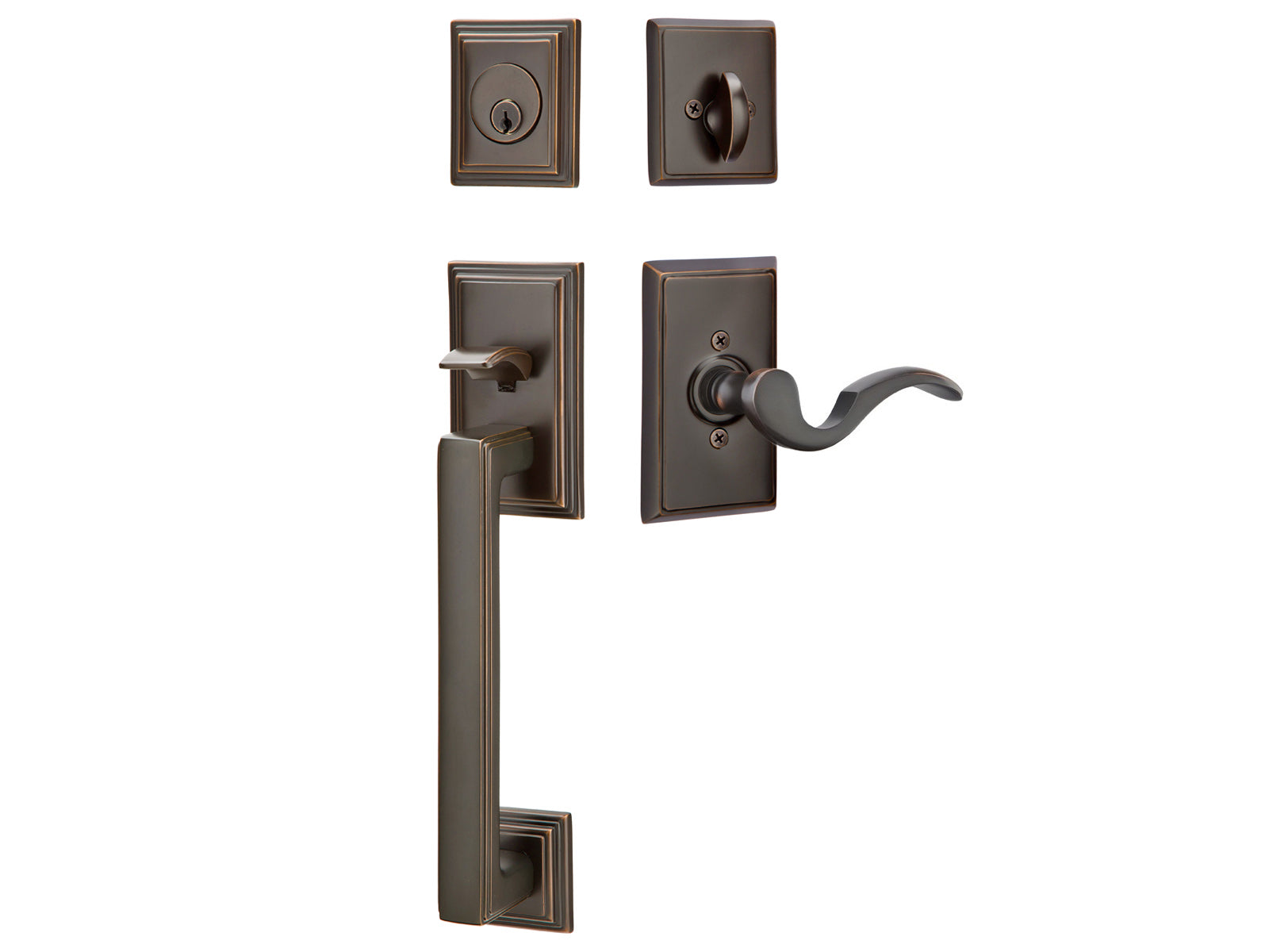 Emtek Hamden Tubular Entry Handleset Oil Rubbed Bronze US10B