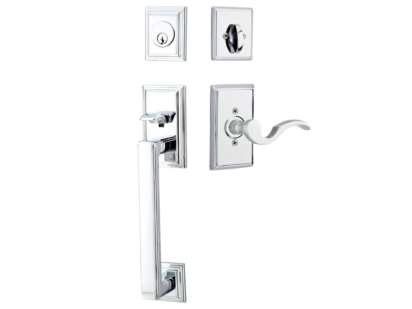 Emtek Hamden Tubular Entry Handleset Polished Chrome US26