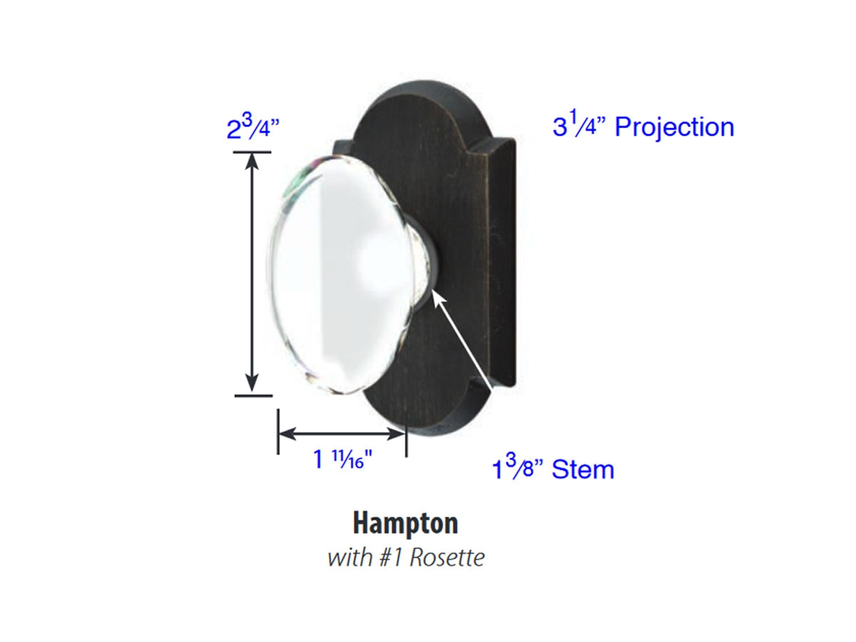Emtek Hampton Knob - Dimensions
