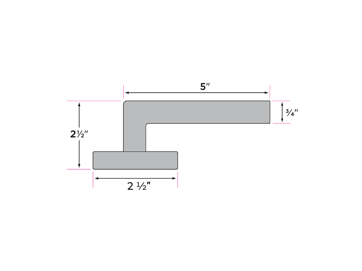 Sure-Loc Hanover 28° Square Interior Door Lever - Dimensions