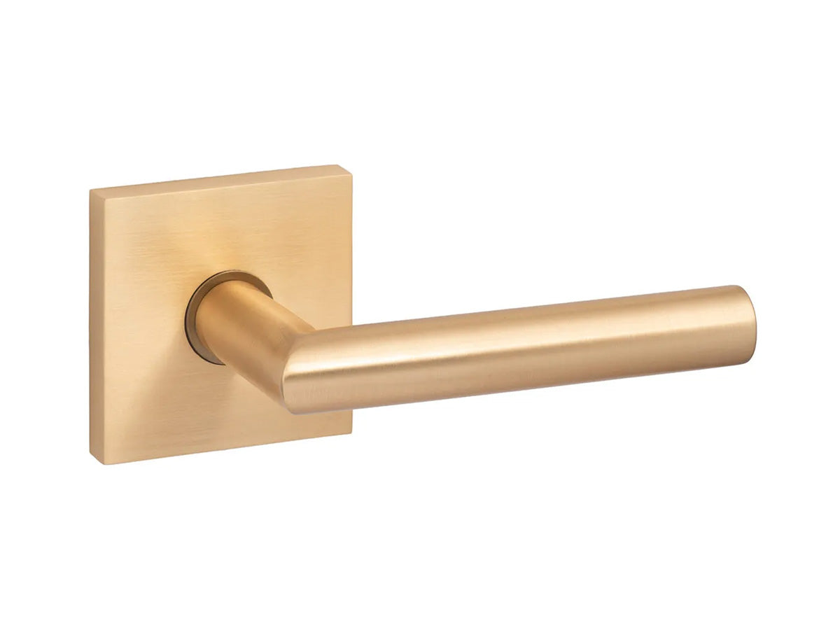 Sure-Loc Hanover 28° Square Interior Door Lever - Satin Brass
