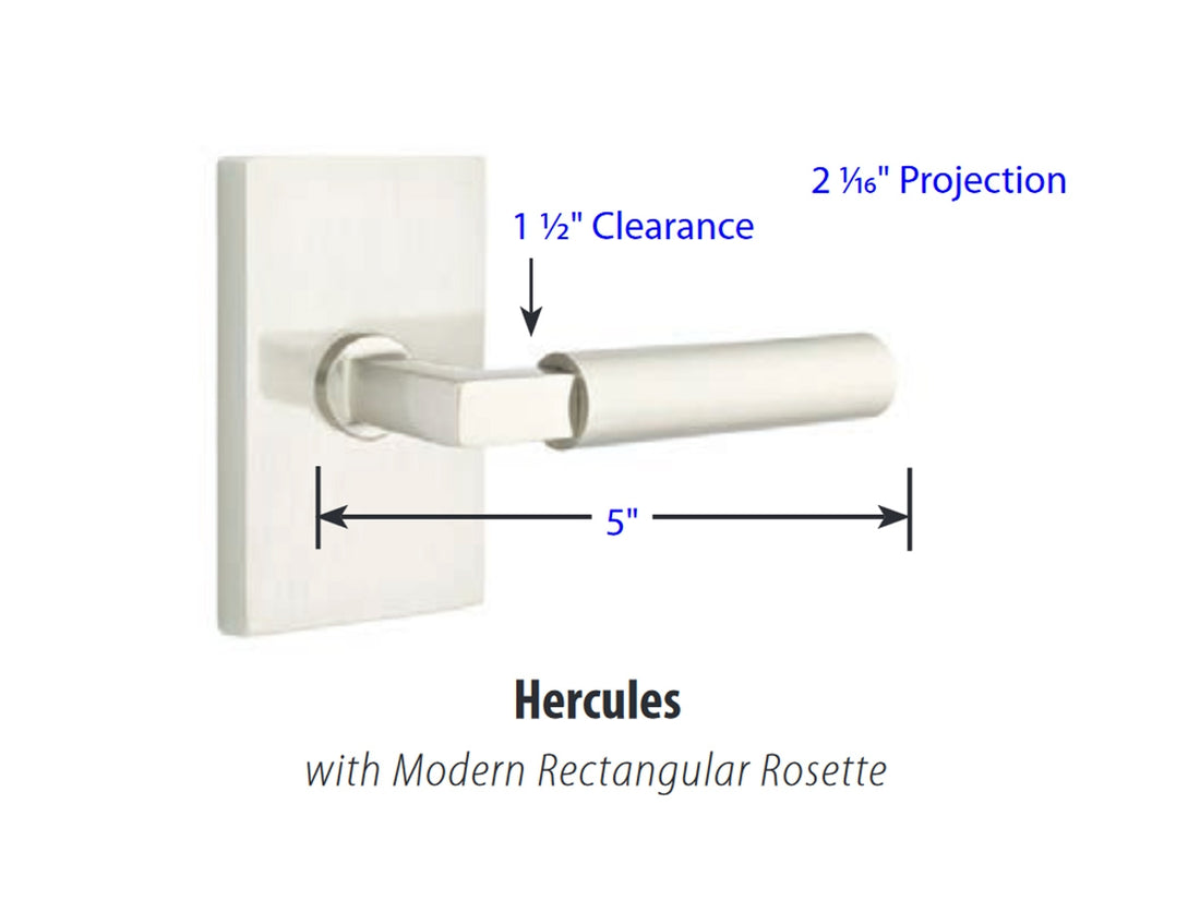 Emtek Hercules Brass Lever - Dimensions