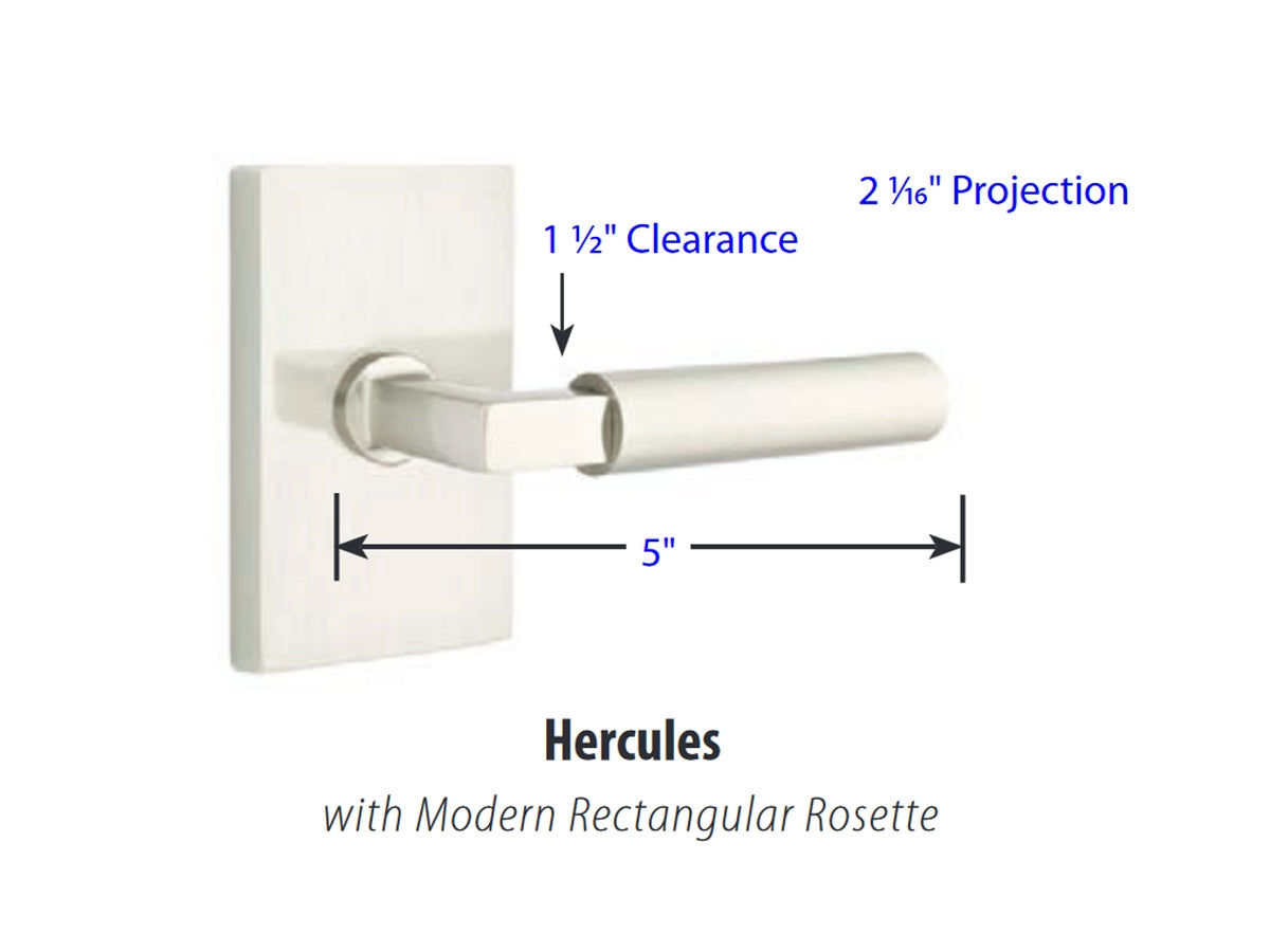Emtek Hercules Brass Lever - Dimensions