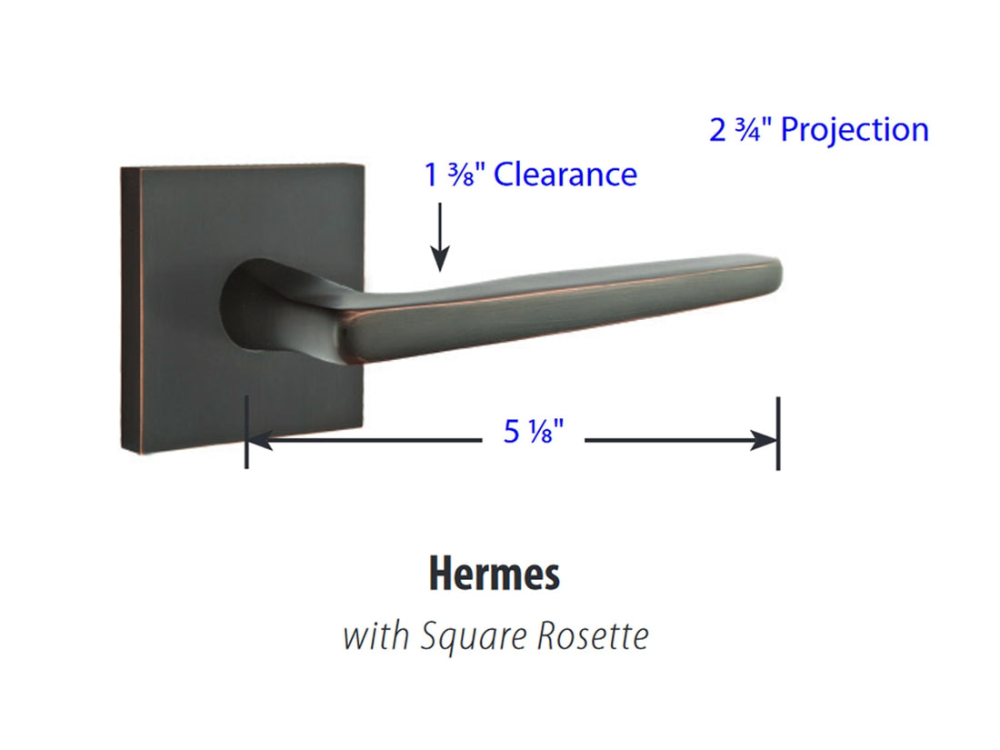 Emtek Hermes Brass Lever - Dimensions