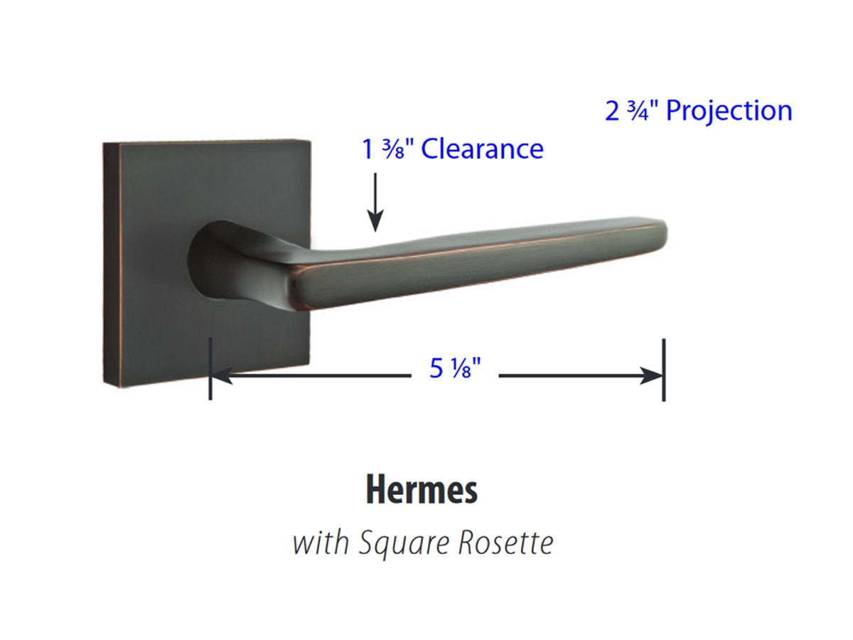 Emtek Hermes Brass Lever - Dimensions