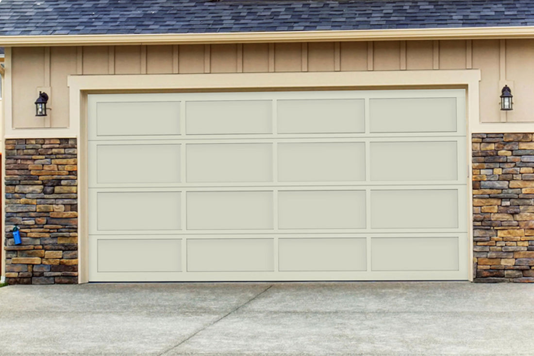 CHI Full-View Aluminum Insulated Modern Garage Doors in Powder Coated Ivory