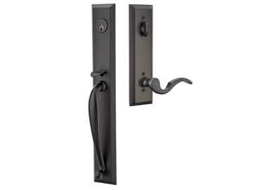 Emtek Jefferson Tubular Entry Handleset Flat Black US19