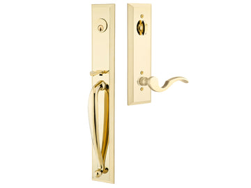 Emtek Jefferson Tubular Entry Handleset Polished Brass US3